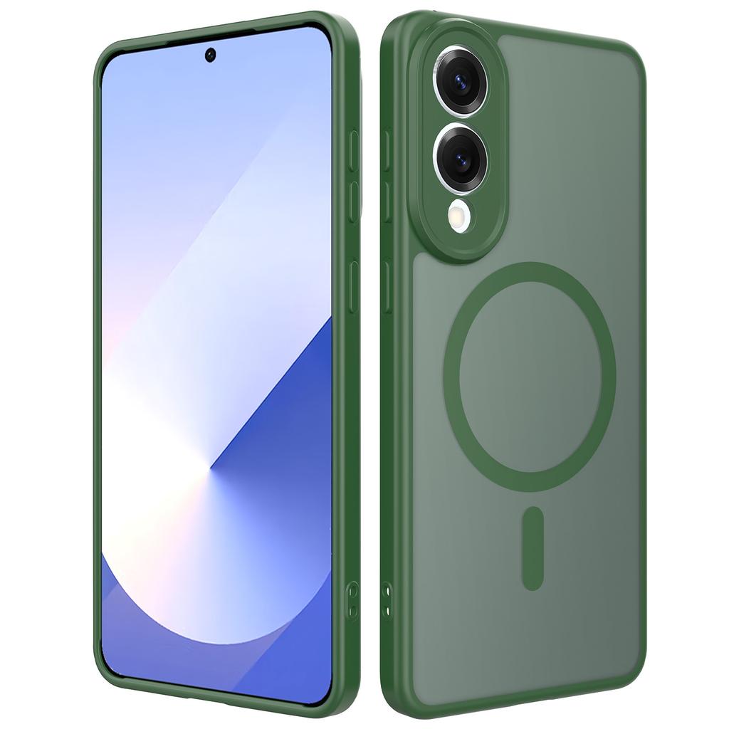 New Samsung S25 Edge Camera Fine Hole Two In One Mobile Phone Case Black Magnetic Semi Transparent Protective Case