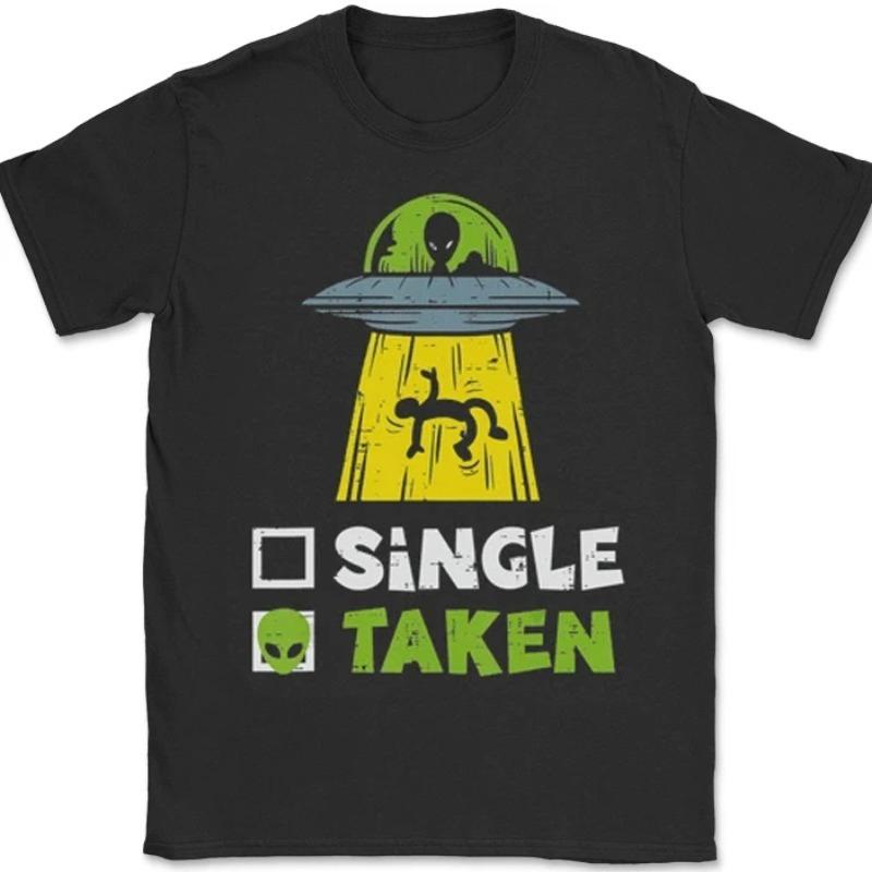 Summer Hot Sale Funny UFO Alien Abduction Single Taken Graphic Tshirt Unisex Casual Streetwear Short Sleeve Tops Classic S