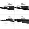 Lampe miroir LED 50 cm 12W IP44 Noir - Blanc chaud 3000K, 180° rotative, aluminium