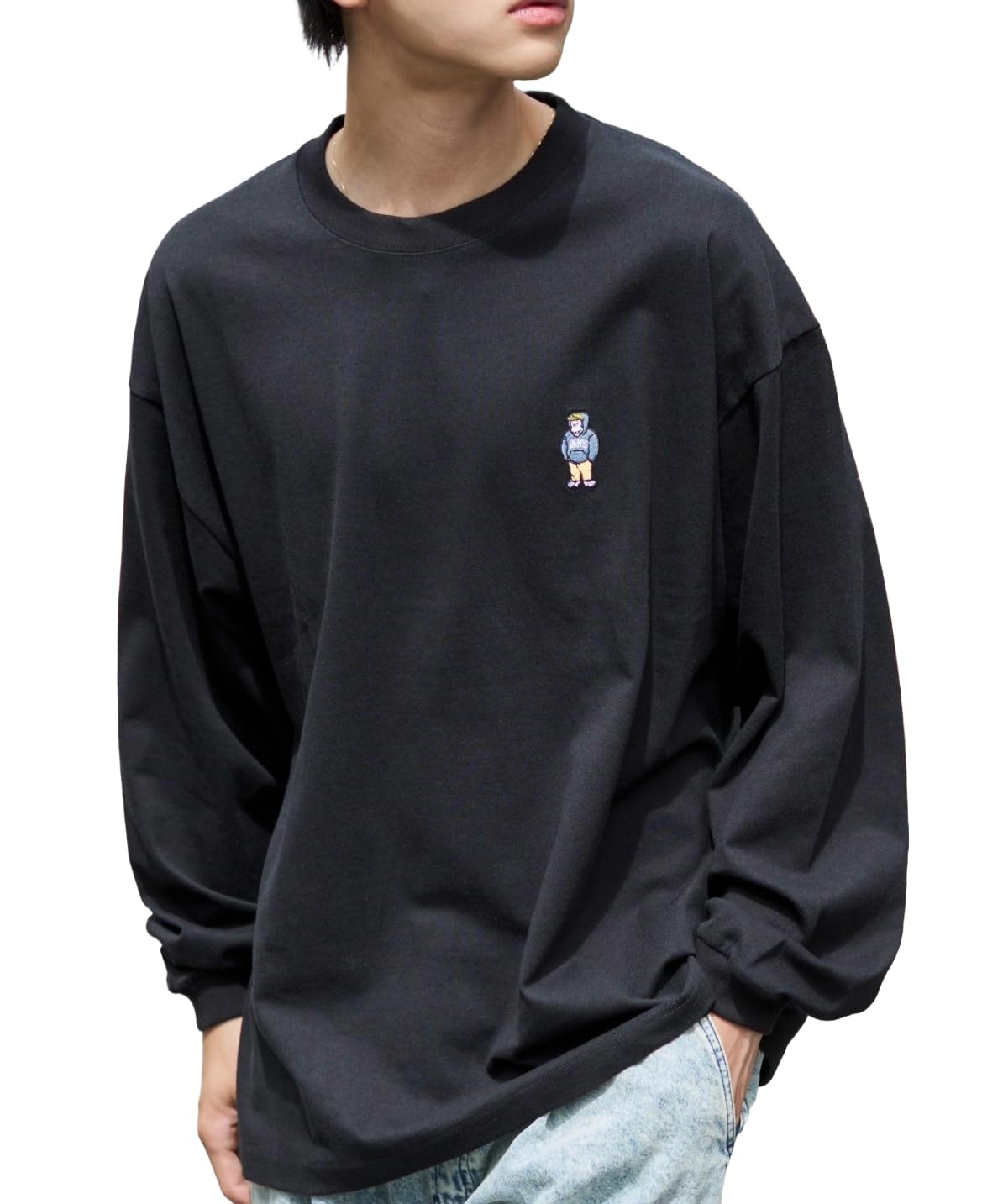 

WEGO Long Sleeve with a BENDAVIS Perfect for Fall and Streetwear Ben Size Black Men s T-Shirt, Custom-Made One-Point Design, Winter, Style, Davis, чёрный