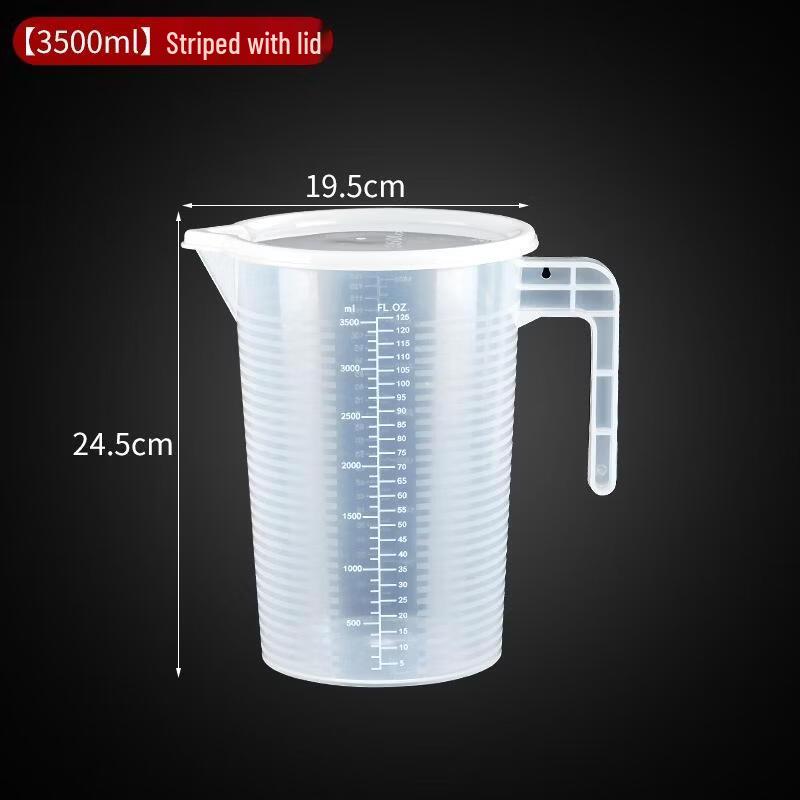 SEE KEAN Food Grade PC Measuring Cup with Lid, 3500ml