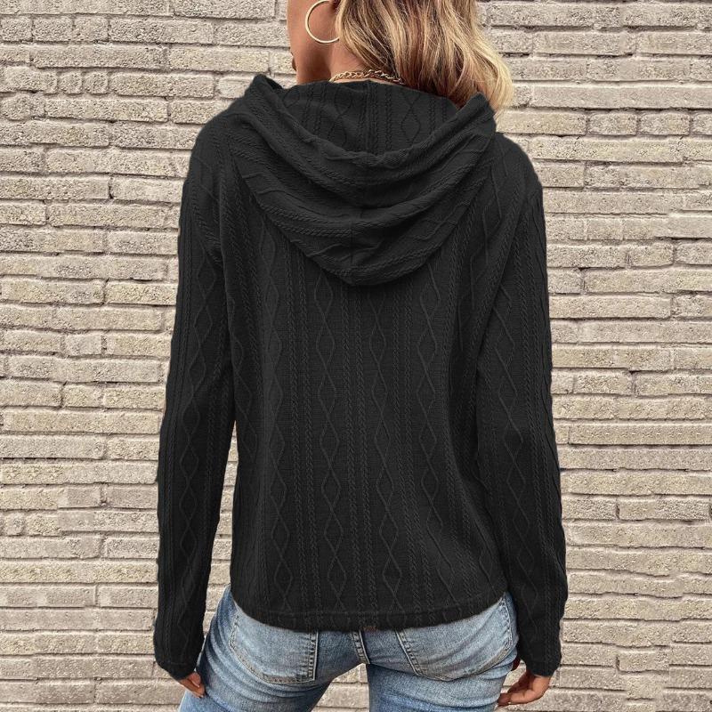 YYFS Moda Donna Casual Primavera Autunno Tinta Unita Stampa Manica Lunga Felpe con Cappuccio & Camicie