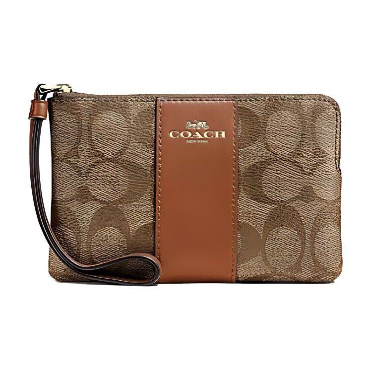 COACH Corner ZipWristlet Artificial Leather Clutch