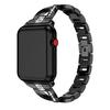 Diamonds Decor X Shaped Stainless Steel Watch Wristband for Apple Watch Series 10 42mm/9 8 7 41mm/SE (2023) SE (2022) SE 6 5 4 40mm/3 2 1 38mm