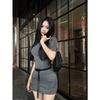 High-End Elegant Knit High Neck Bodycon Dress - Sophisticated Summer Style