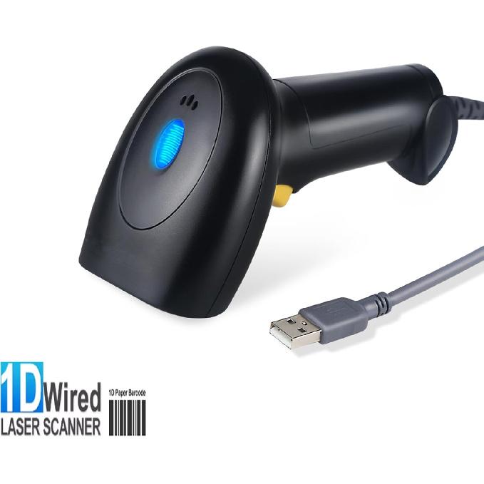 Handheld USB Barcode Scanner Wired 1D Bar Code Reader for Supermarket, Convenience Store, Warehouse
