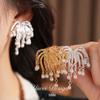 18k Gold Plated Firework Pearl Ear Clips - Elegant, Versatile & Luxurious Design