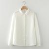 Women's Solid-Color Spring/Fall Collared Button-Down Long-Sleeve Work Shirt