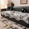 1pc Modern Unique Hem Design Thick Leaves Jacquard Chenille Sofa Cover, Pet-Friendly Slip-Resistant Couch Protector Sofa Towel