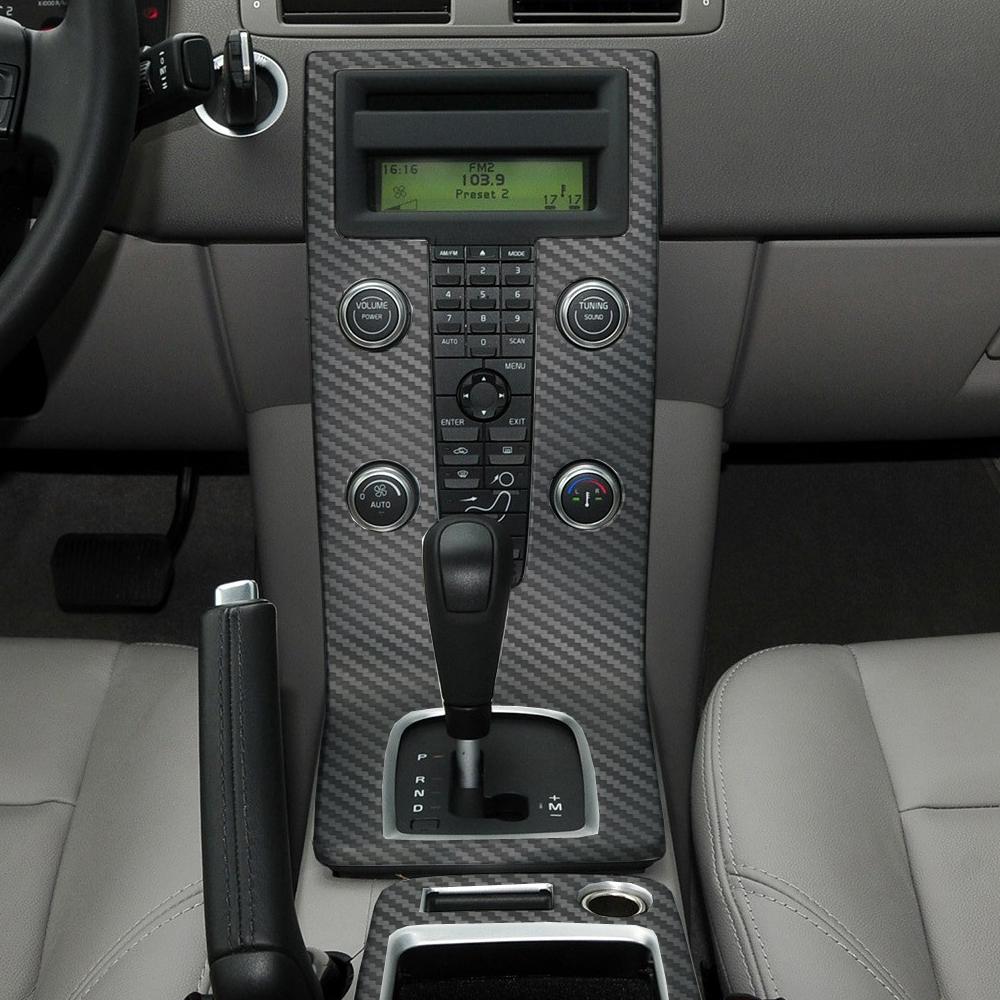 For Volvo S40 V50 C30 Interior Central Control Panel Door Handle 5D Carbon Fiber Stickers Decals Car styling Accessorie