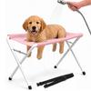 Dog Bath Station, Foldable Pet Grooming Bath Stand with Mesh Platform and Adjustable Strap, Portable Dog Washing Station for Home Grooming