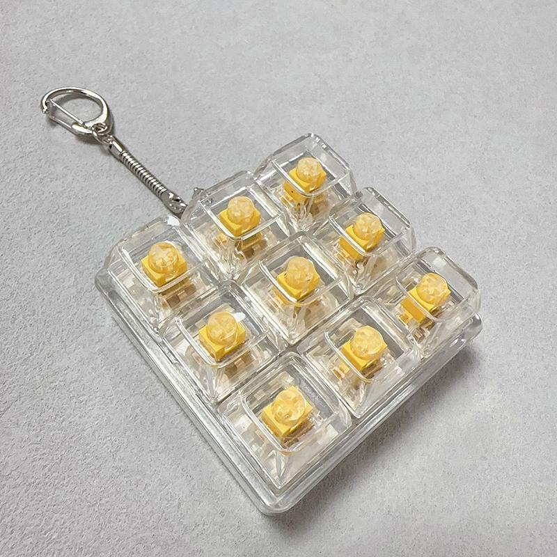 9 Keys Keyboard Keycaps Keychain Fidget Toy Anti-Anxiety Point Keycaps Party Stress Relief DIY Keycaps Toy Keyboard Caps