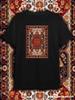 TeeSensation Black Crew Neck Short Sleeve T-Shirt with Traditional Persian Rug Carpet Print