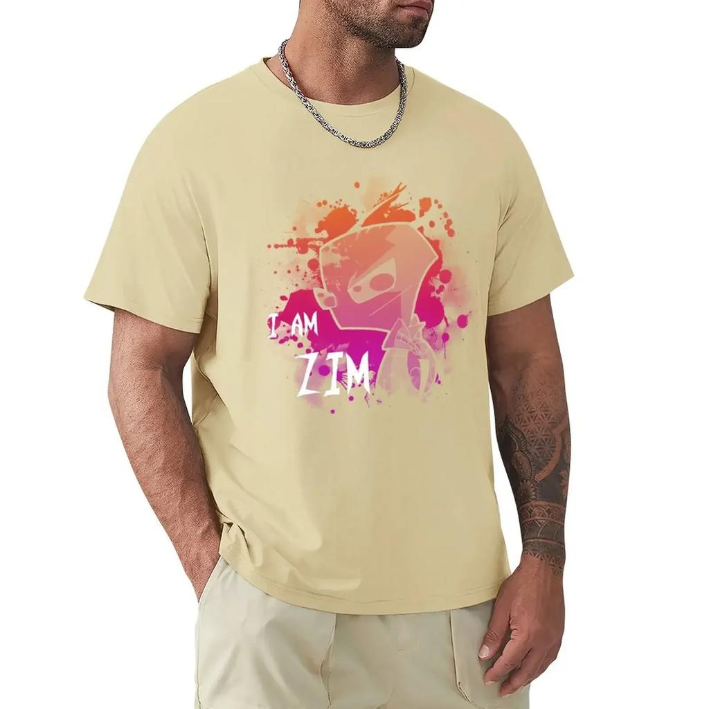 Round Neck I Am Zim T-Shirt custom t shirts design your own black graphics black t-shirts for Arrival streetwear Cotton