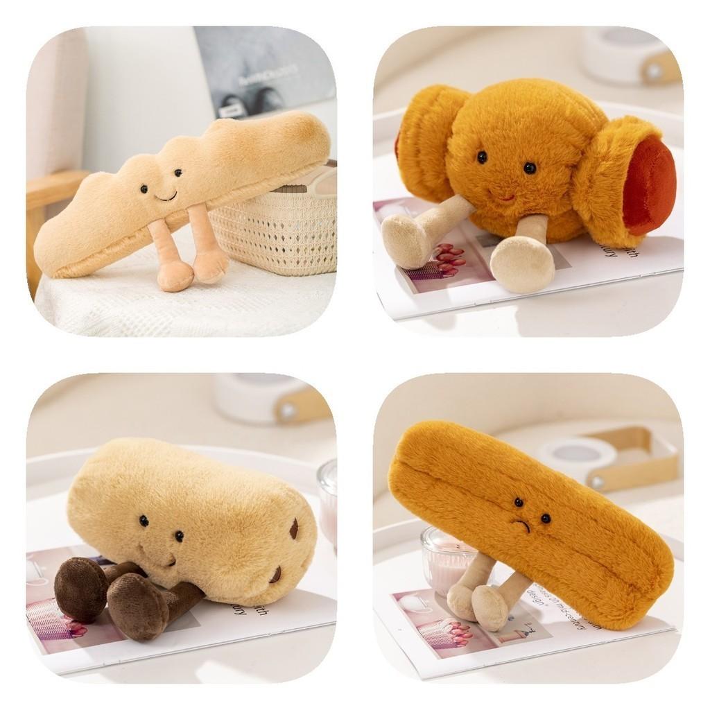 Adorable Plush Toast Bread Toy Small Cute Doll Croissant Baguette Pretzel Hanging Ornament Soft Short Plush