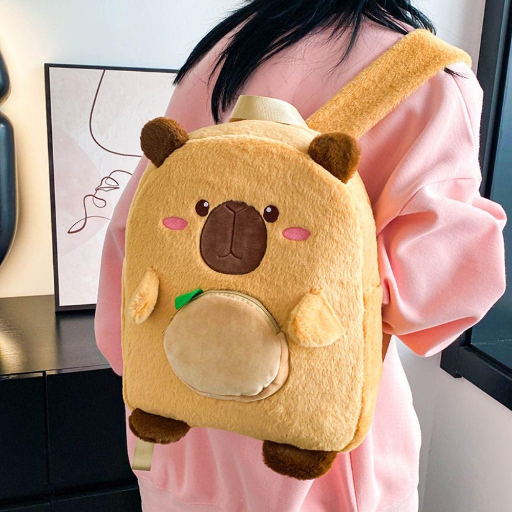 

Плюшевый рюкзак капибара с героями мультфильмов, плюшевая капибара, плюшевая сумка унисекс