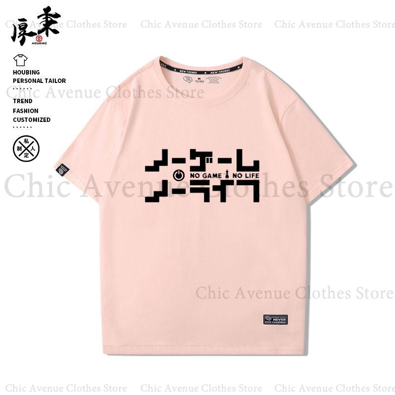 Anime NO GAME NO LIFE Series Print Tshirt for Unisex Women Cotton Tshirt Summer Tops Short Sleeve Tee Daily Clothes Casual T Shirt