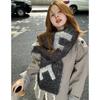 Korean Version of the New Grade Gray Mohair Scarf Women's Winter Thickened Warm Imitation Cashmere Thickened Scarf Manufacturer