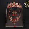 Shiny Bridal Jewelry Sets Baroque Style Crystal Headdress Tiara Earrings Necklace  Pageant