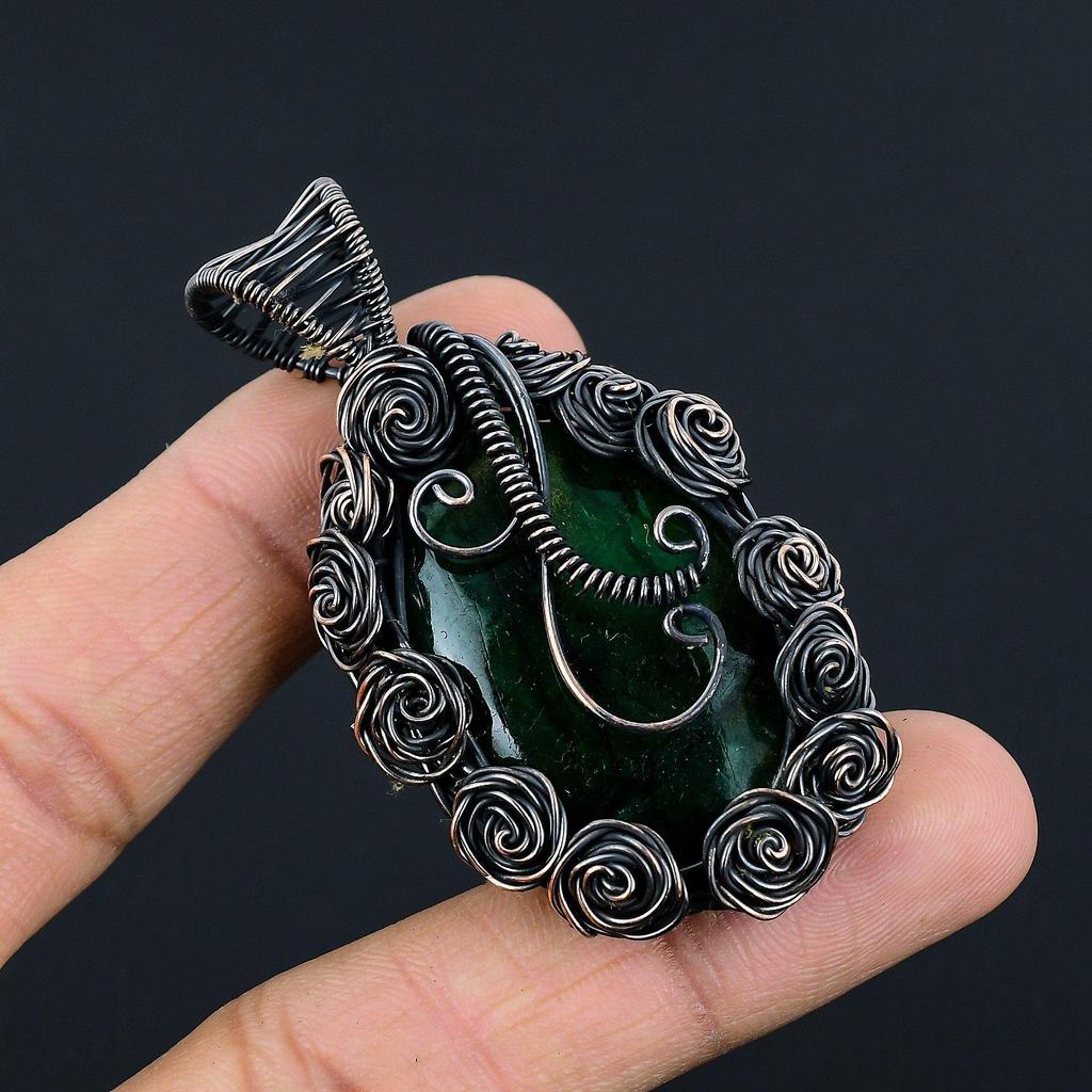 Pandantiv Labradorit Green Flash Bijuterii cu Pietre Prețioase, Pandantiv Înfășurat cu Sârmă de Cupru 999, Bijuterii Handmade Pandantiv Piatră Natală, Cadou Pentru El