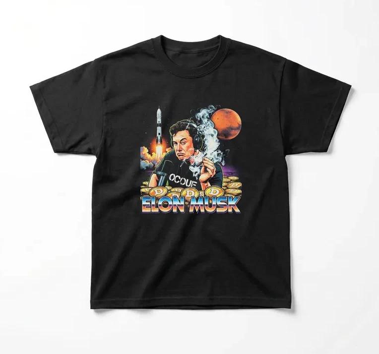 Vintage 90s Elon Musk T-Shirt, Occupy Mars Smoking Cigar Joe Rogan Podcast 4XL