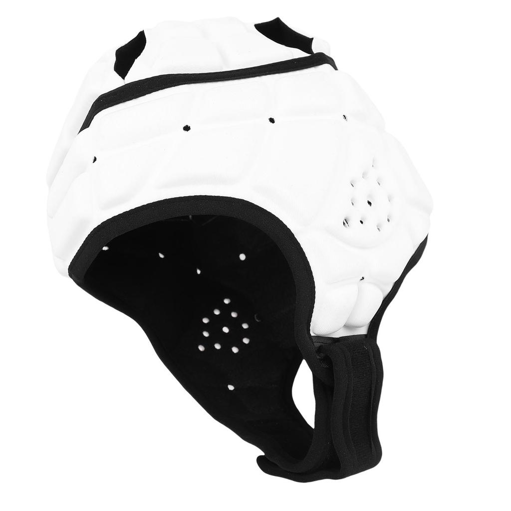 Rugby Padded Headgear for Youth EVA Sponge Adjustable Soft Shell Flag Football Helmet Headguard for Soccer Sports White