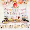 Cheereveal Pink Farm 3rd Birthday Decorations, THREE I E I O Farm Animals Banner, Farmhouse Barnyard Bunting Hanging Garland for THREE Year Old Bday