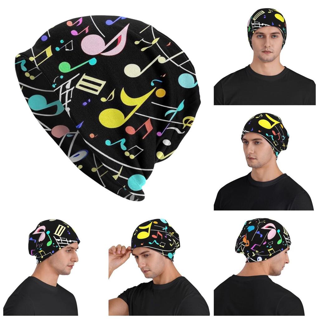 Music Note In Color Unisex Adult Beanies Caps Knitted Bonnet Hat Warm Hip Hop Autumn Winter Outdoor Skullies Hats
