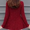 Vintage Floral Jacquard Weave Pullovers Women's Clothing Elegant V-Neck Spring Autumn Casual Slim Waist Fashion Folds T-shirt