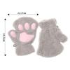 Lovely Fluffy Winter Warm Children Gloves Mittens Cat Paw Fingerless