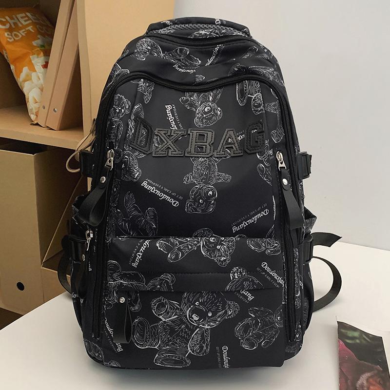 College Students  Girls  High School Students  Burgundy Large Capacity Male Backpack  Junior High School Students  Backpack