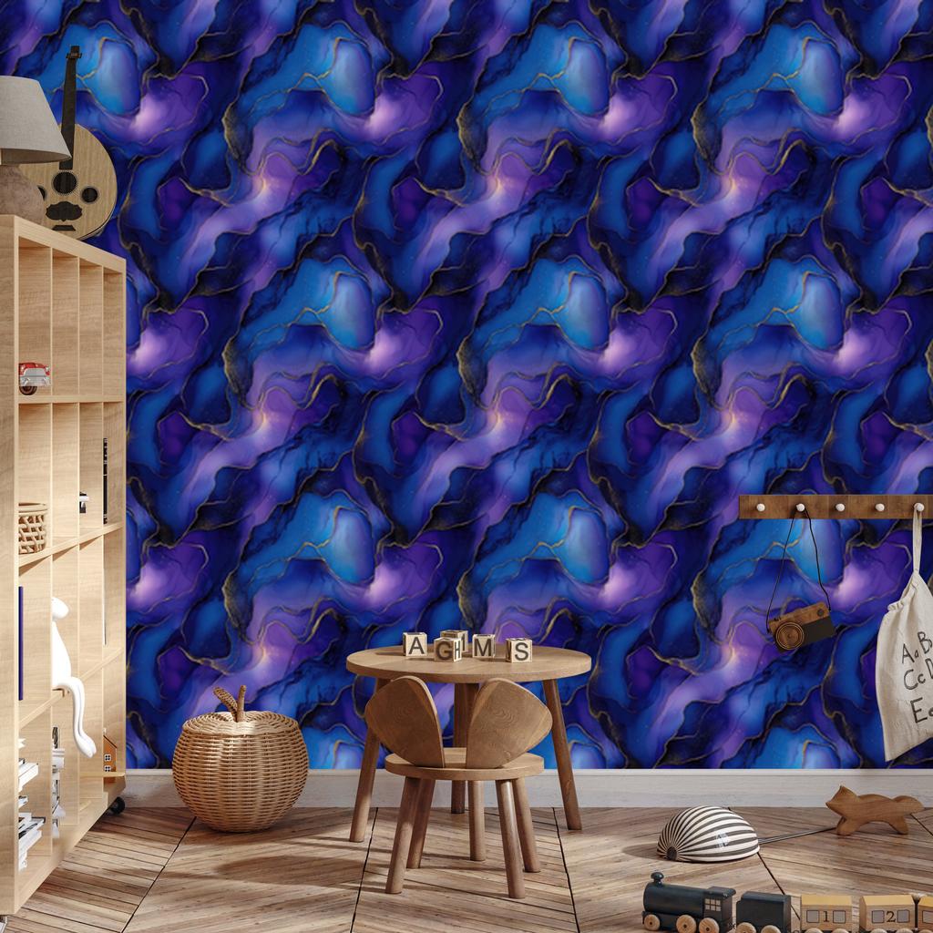 Wallpaper Ink blue, navy blue, purple and indigo 50x1000