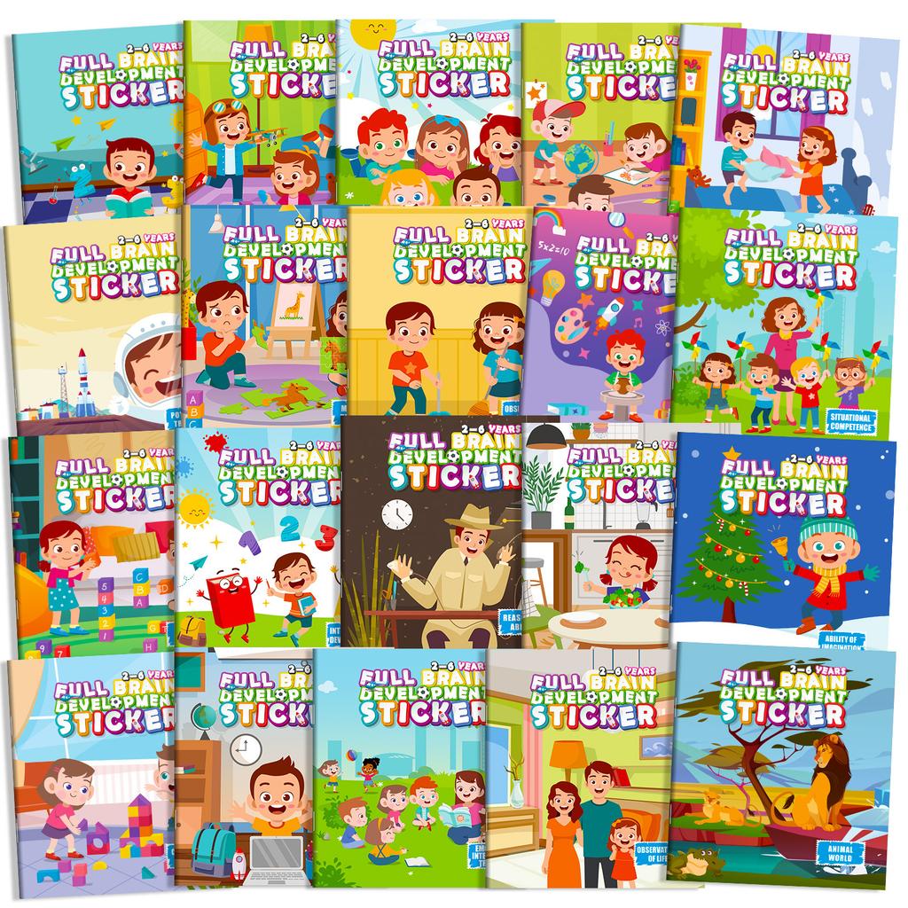 20 Volumes Children'S Whole Brain Development Thinking Training Sticker Books Children'S Enlightenment Essential Toys Sticker Books