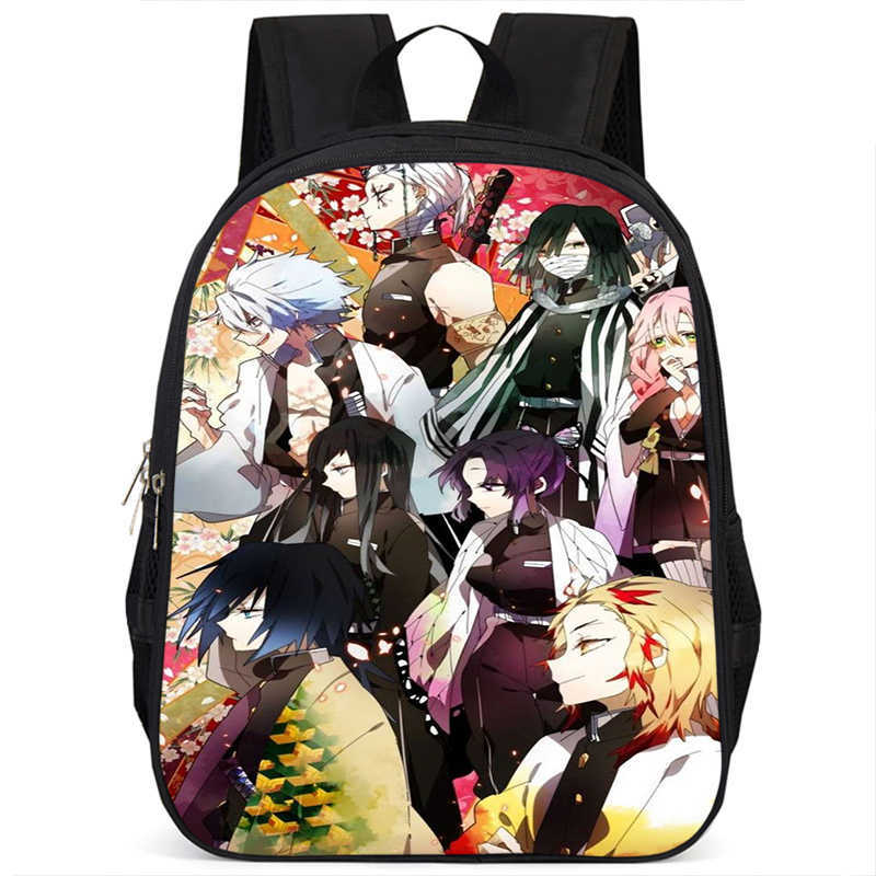 Japan cartoon comics Demon Slayer Pillar Training Arc Student Large Capacity School Style Backpack 7545