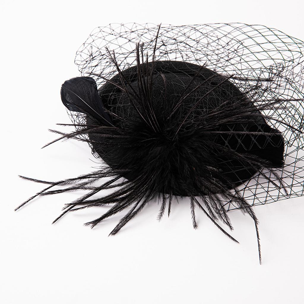 Tea Party Fascinator Derby Hat Women Fascinator Headband Veil Feather Fascinator Derby Pillbox Hat Cocktail Veil Mesh