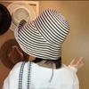 Hat women's summer new outdoor bucket hat sunscreen sunshade sun hat women's striped fashion sun hat