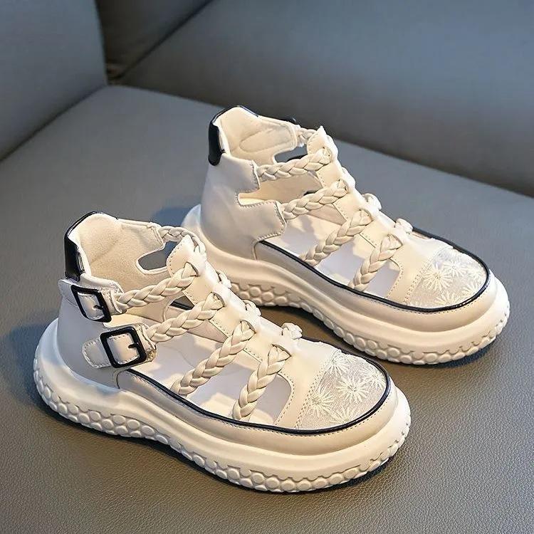 

Сандалии для девочек лето 2025 новые популярные детские спортивные принцесса иностранный стиль интернет-знаменитость римские туфли большие дети 31 [Inner length 19CM]