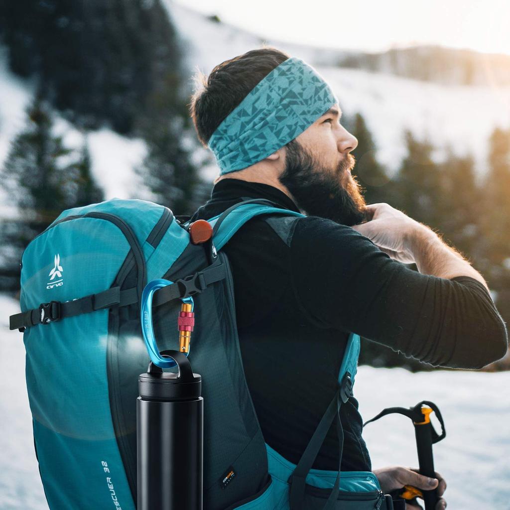 Onlygreen 25KN Load Screw Climbing Screw Locking Sturdy Aluminum for Dog Aerial and Clip Ultra-Lightweight Carabiner, (2500kg) Capacity, D-Shaped