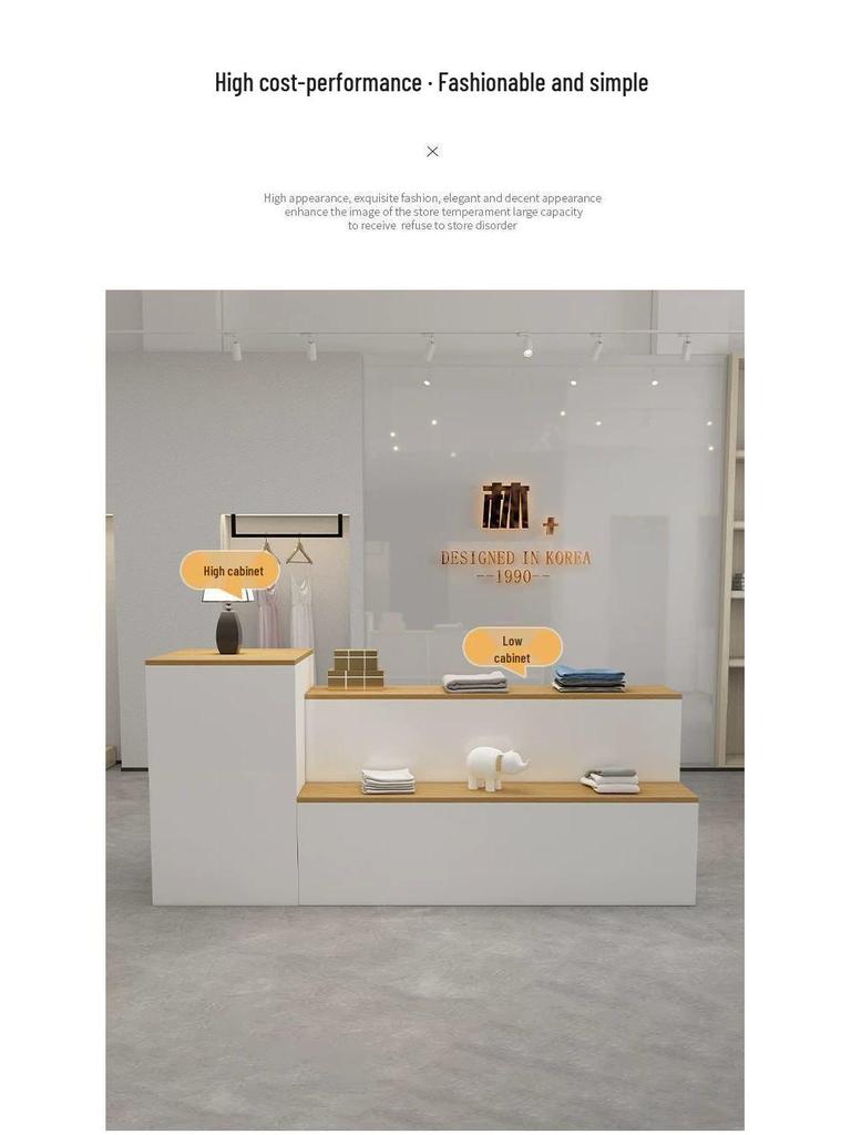 Central Island Display Table & Shoe/Bag Cabinet for Women's & Children's Clothing Store in Mall