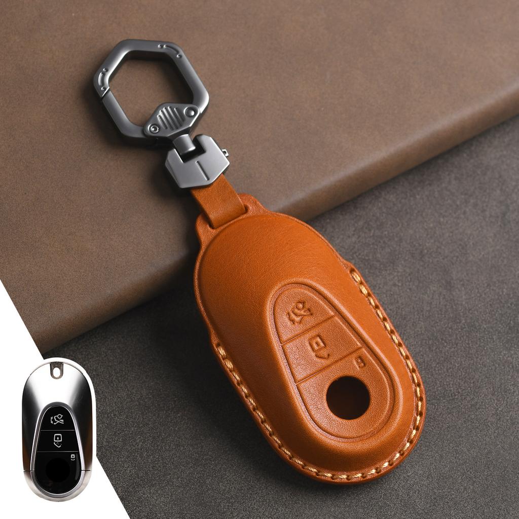 Suitable for Mercedes-Benz Car Key Cover C-class C260l C200 S450l Leather Buckle