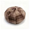 Women S Retro Striped Beret British Style Painter Hat Simple Color Matching Octagonal Hat