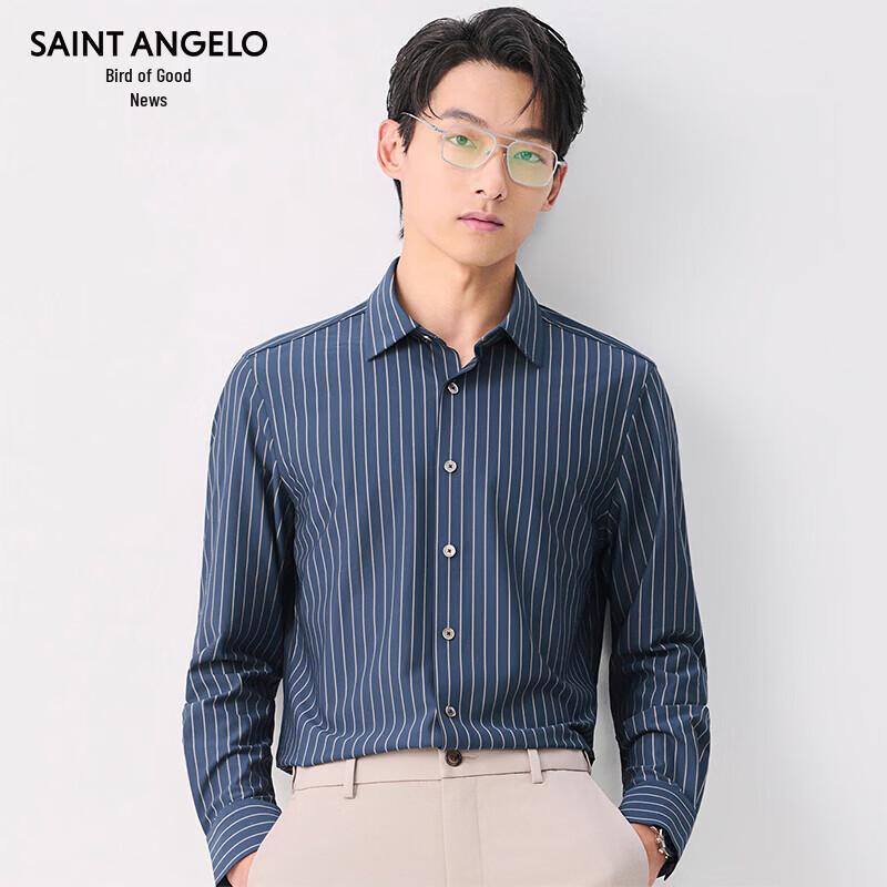 Baoxiniao Men's Striped Business Casual Long-Sleeve Shirt