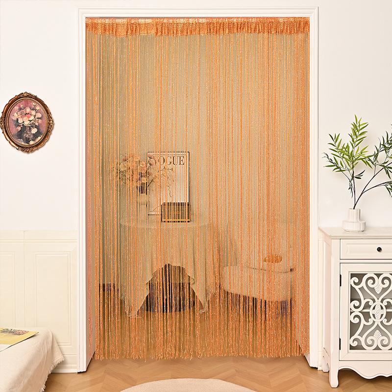 Glitter Curtains Tassel Curtains Hanging Door Curtain Encryption Partition Decoration Curtain for Door Living Room Bedroom