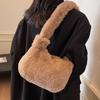 Autumn and winter fashion plush texture tote bag women portable large capacity commuting niche design shoulder
