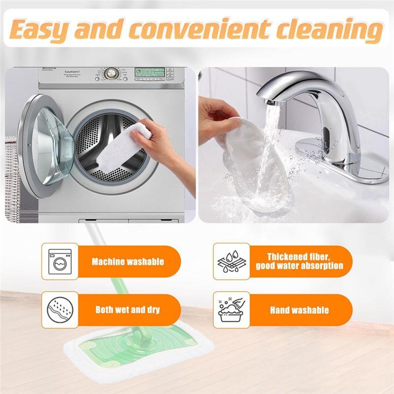 ABIY 8Pcs Reusable Mop Replacement Pads For Swiffer Sweeper Wet Mops Microfiber Mop Replacement Pads