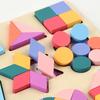 Wooden Geometry Puzzle Board Game Preschool Color Learning Geometric Shape Matching Puzzle Toddlers Boys Girls Educational Puzzle Toy