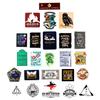 Potterfy Harry Potter Wizarding World Vinyl-Aufkleber, 50er-Set, für drinnen und draußen, UV-beständig, perfekt für alle Gadgets (Eroberungsjournale) Verwendung, Wasserdicht,