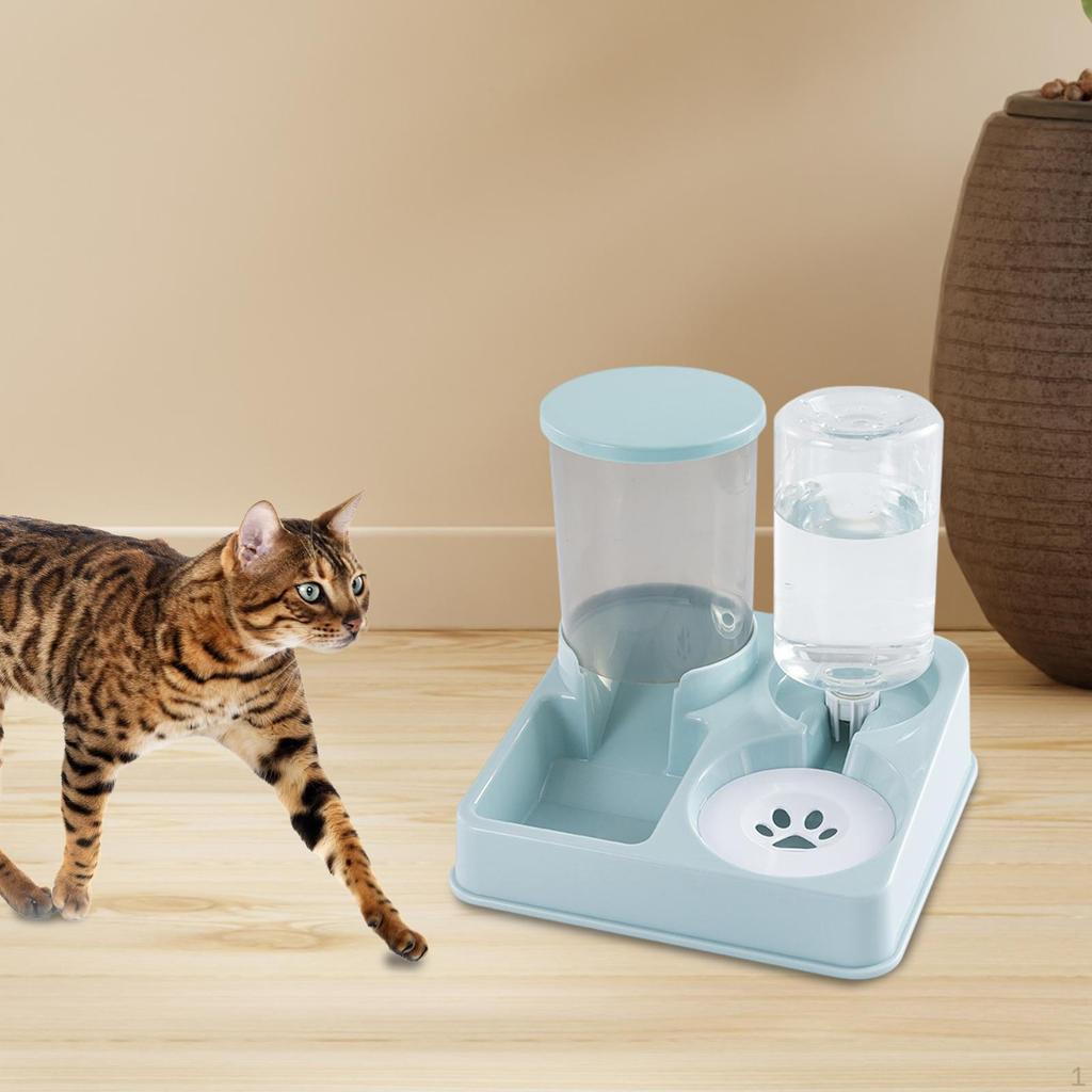 Bowl Cat Feeder with Integrated Pet Water Dispenser for Cats And Dogs