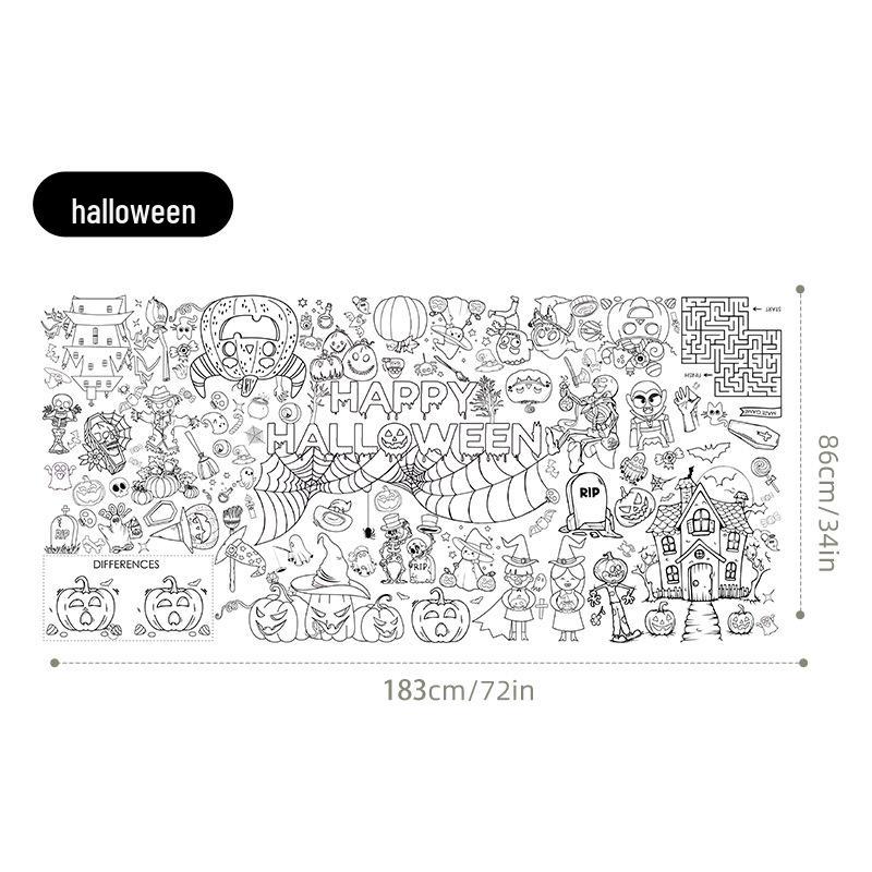 Children s Halloween Party Coloring Paper Tablecloth Decoration Halloween