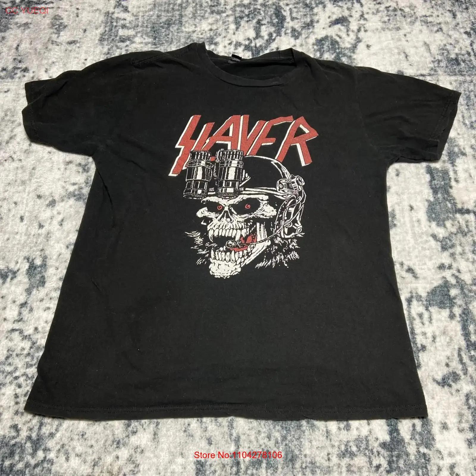 

Slayer Skull T Shirt Black Band Size Medium vintage Washed graphic Top For Everyday Wear Comfortable fashion Casual Breathable 5XL різнокольоровий